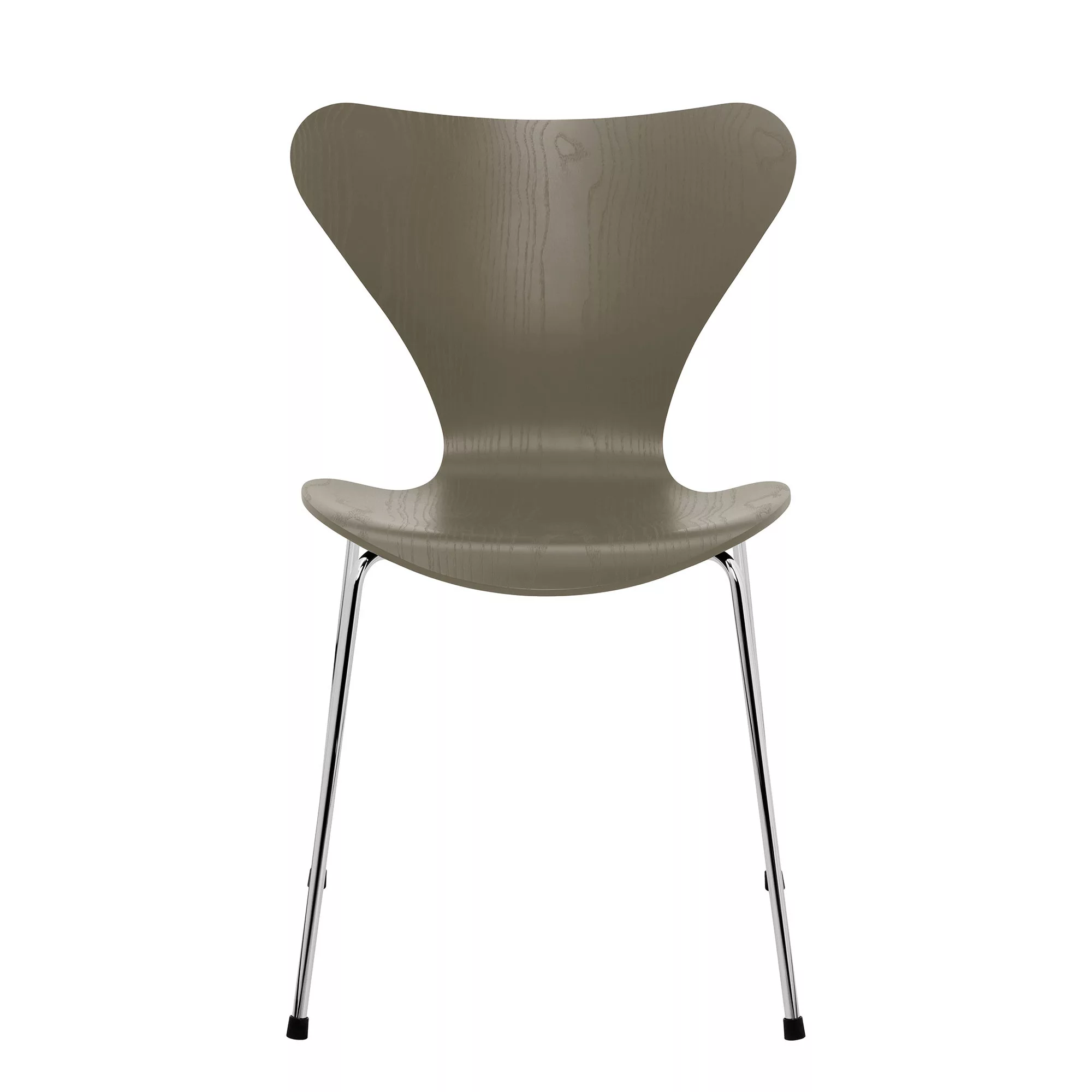 Fritz Hansen - Serie 7™ Stuhl gefärbte Esche Gestell Verchromt - olivgrün/S günstig online kaufen
