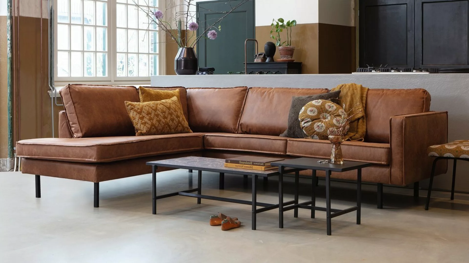 BePureHome Ecksofa Ecksofa Rodeo Links - Leder Cognac, Freistellbar günstig online kaufen