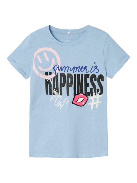 Name It T-Shirt AXINA HAPPY (1-tlg) Plain/ohne Details günstig online kaufen