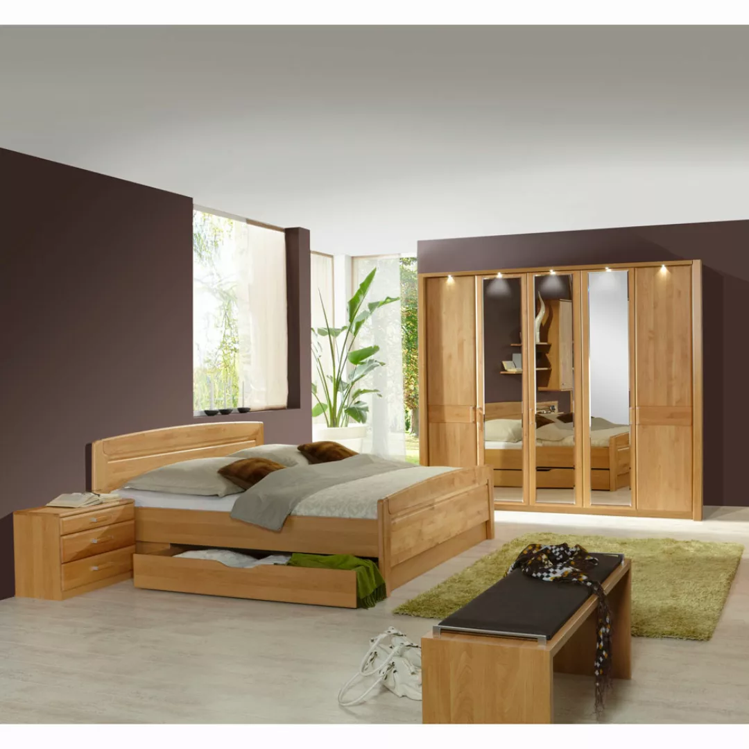Schlafzimmermöbel Set aus Erle Teilmassiv online kaufen (vierteilig) günstig online kaufen