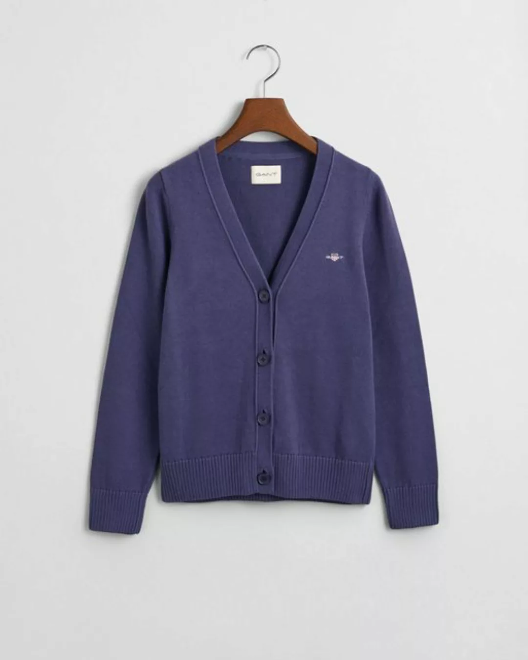 Gant Strickjacke CLASSIC COTTON CARDIGAN, DUSTY NAVY günstig online kaufen