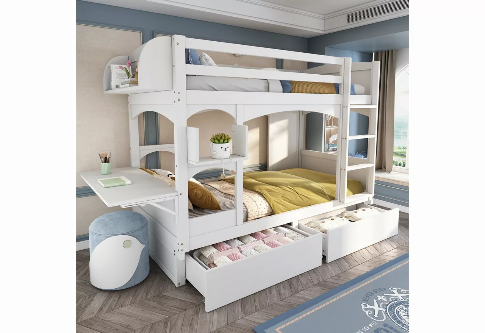 FUROKOY Etagenbett Hochbett 90x200 cm Kinderbett kinderetagenbett für 2, (M günstig online kaufen