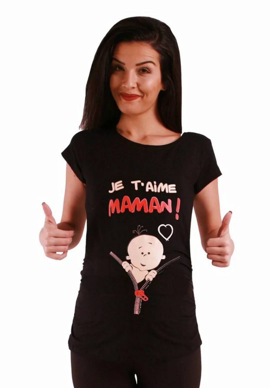 M.M.C. Umstandsshirt Je t’aime maman mit Motiv günstig online kaufen