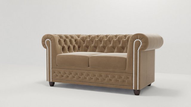 S-Style Möbel Chesterfield-Sofa Chesterfield Lena 2 sitzer mit Schlaffunkti günstig online kaufen