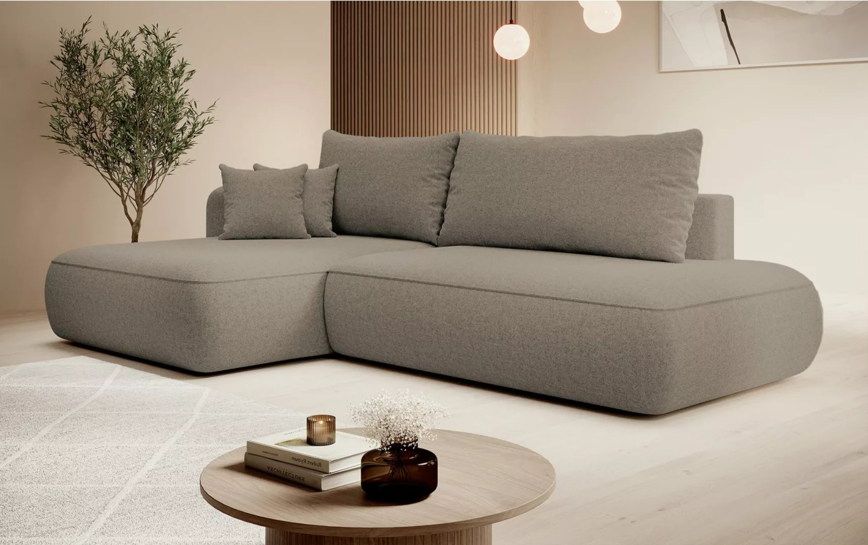 DB-Möbel Ecksofa "Fagio" mit Schlaffunktion, two types of fabric :Magic Vel günstig online kaufen