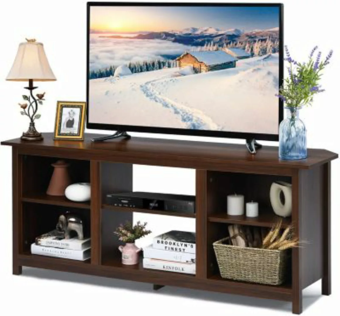COSTWAY® TV Schrank 2-stufiger schwarz günstig online kaufen
