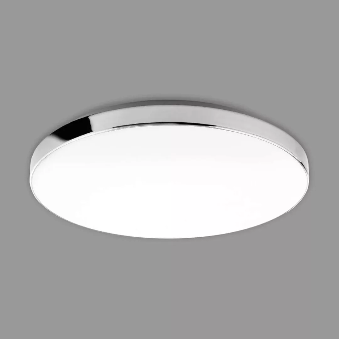 LED Deckenleuchte Malbona in Weiß und Chrom 18W 1850lm IP44 355mm günstig online kaufen