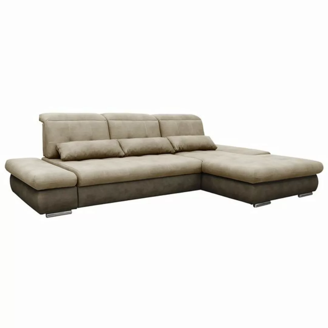 VitaliSpa® Ecksofa Hampton, Beige, 300 x 180 cm Rechte Ecke, mit Schlaffunk günstig online kaufen