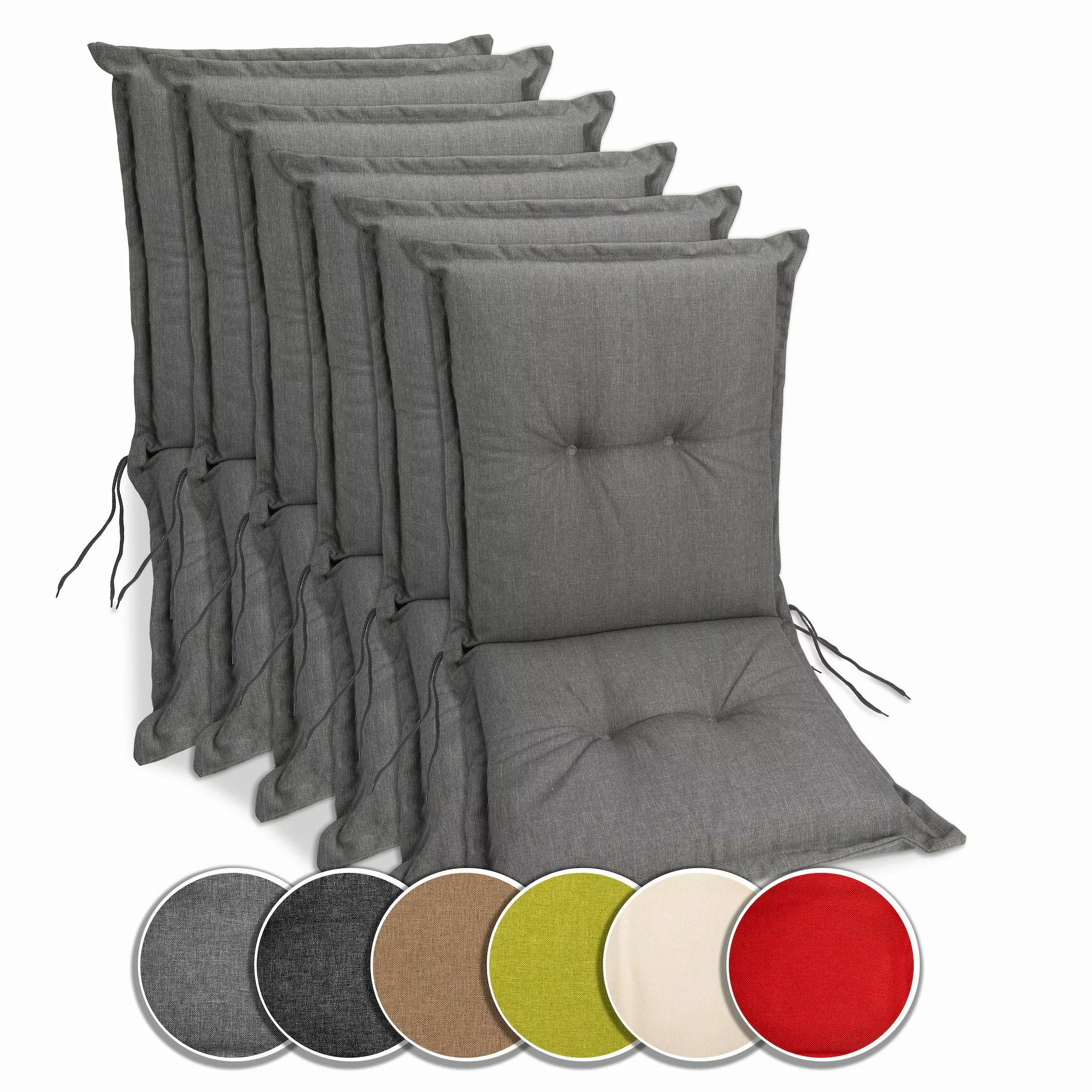 sunnypillow Liegenauflage 6 Stück Gartenstuhlauflagen 100 günstig online kaufen