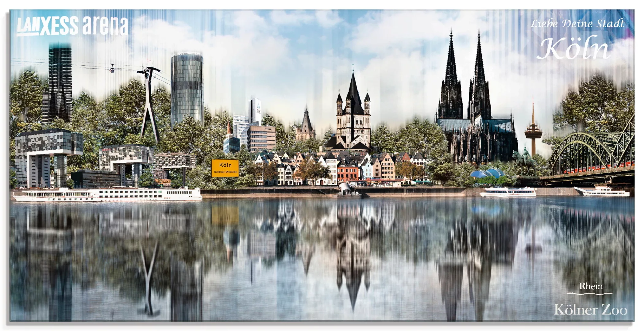 Artland Glasbild "Köln Skyline Abstrakte Collage 20", Deutschland, (1 St.), günstig online kaufen