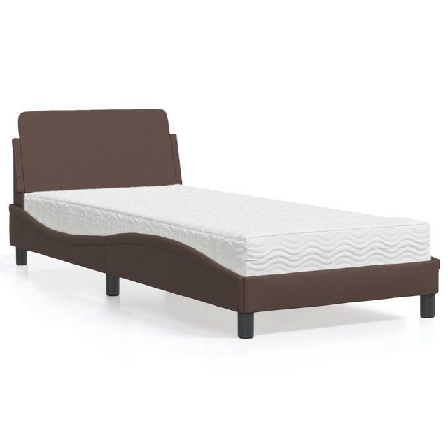 vidaXL Bett Bett mit Matratze Braun 90x190 cm Kunstleder günstig online kaufen