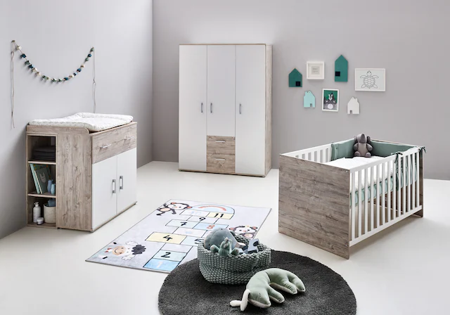 Lüttenhütt Babyzimmer-Komplettset »Rieke«, (Set, 4 St., Kinderbett, Regal, günstig online kaufen