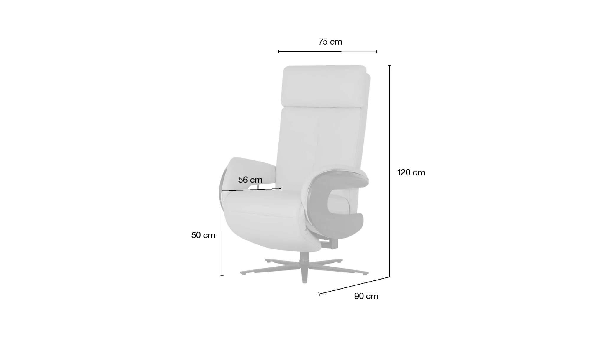 himolla Ledersessel  7818 ¦ schwarz ¦ Maße (cm): B: 75 H: 120 T: 90.0 Polst günstig online kaufen