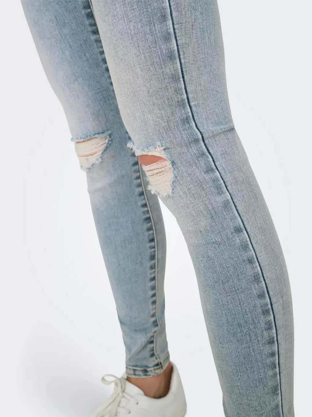 ONLY Skinny-fit-Jeans "ONLWAUW MID WAIST KNEE DES PIM", mit Destroyed Effek günstig online kaufen