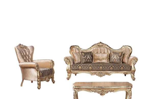 Xlmoebel Sofa Sofa-Set Chesterfield Polstermöbel Barock Rokoko inklusive Co günstig online kaufen