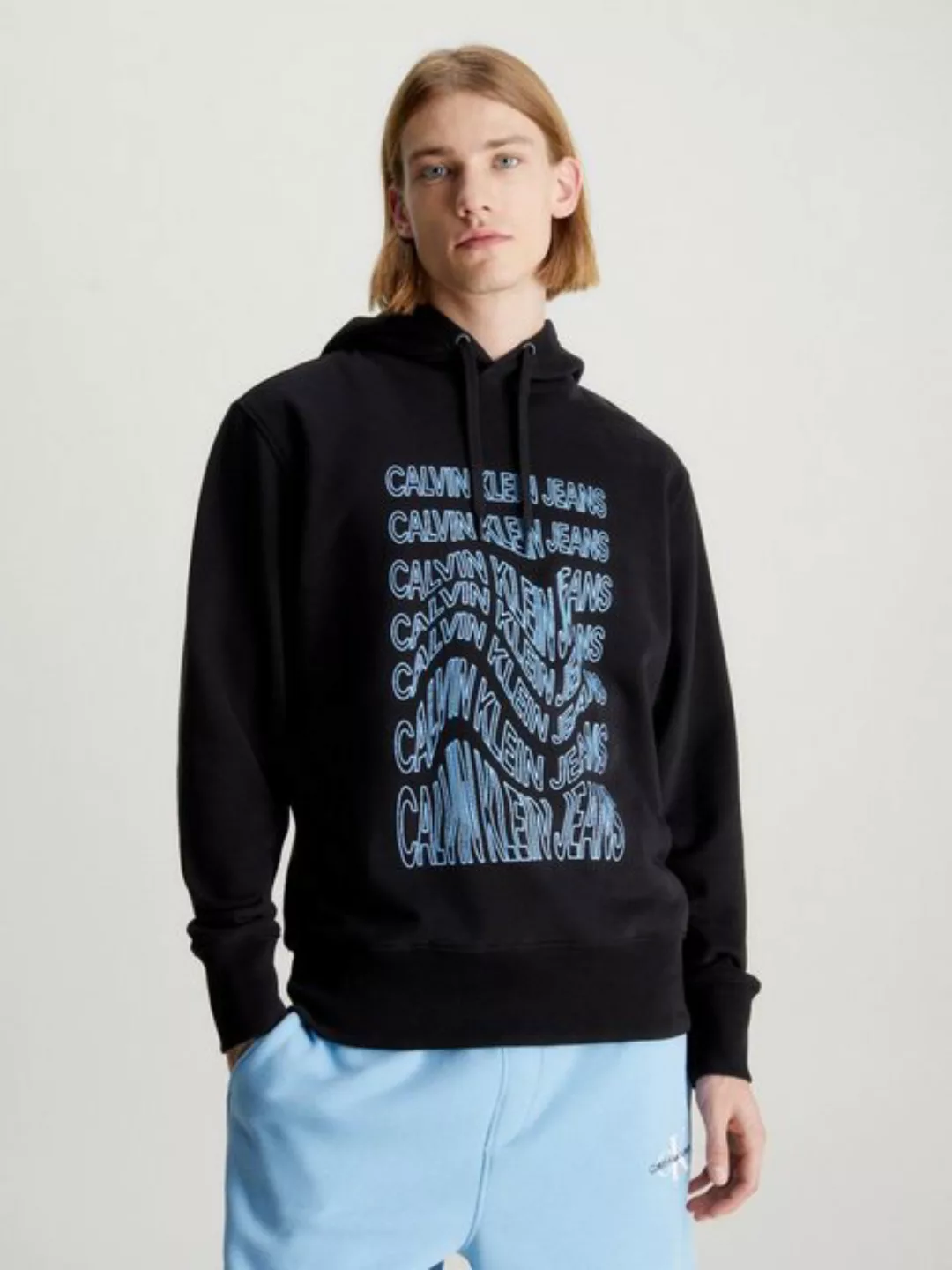 Calvin Klein Jeans Kapuzensweatshirt INSTITUTIONAL WARP HOODIE mit Logodruc günstig online kaufen