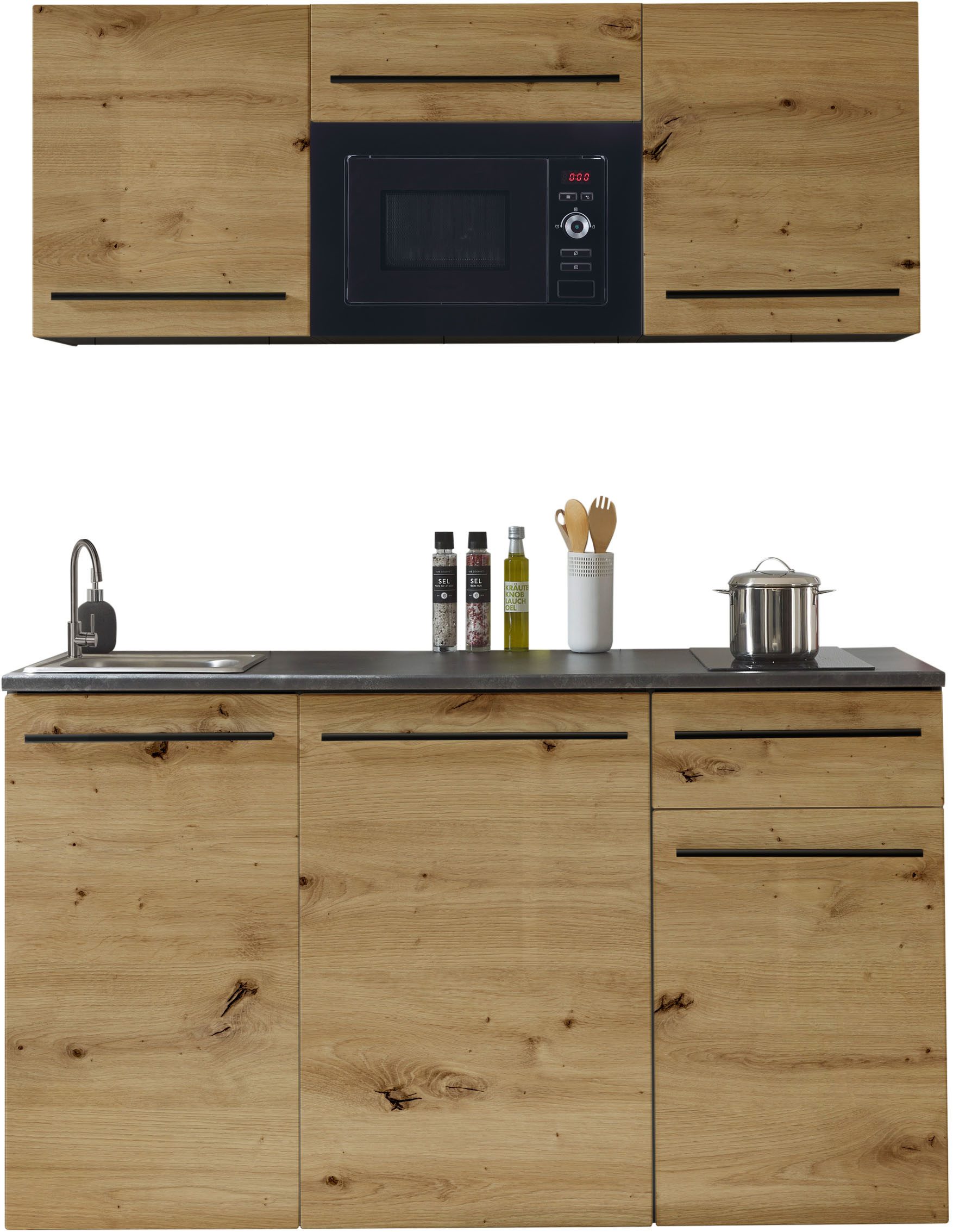 BASIC by Balculina Küchenzeile "Jazz Singleküche", Breite 160 cm, mit und o günstig online kaufen
