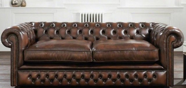 JVmoebel 3-Sitzer Chesterfield 3 Sitzer Big Sofa Couch Leder Samt Polster S günstig online kaufen