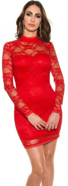 Koucla Minikleid Langarm-Minikleid mit Spitze, Cocktailkleid Kleid Abendkle günstig online kaufen