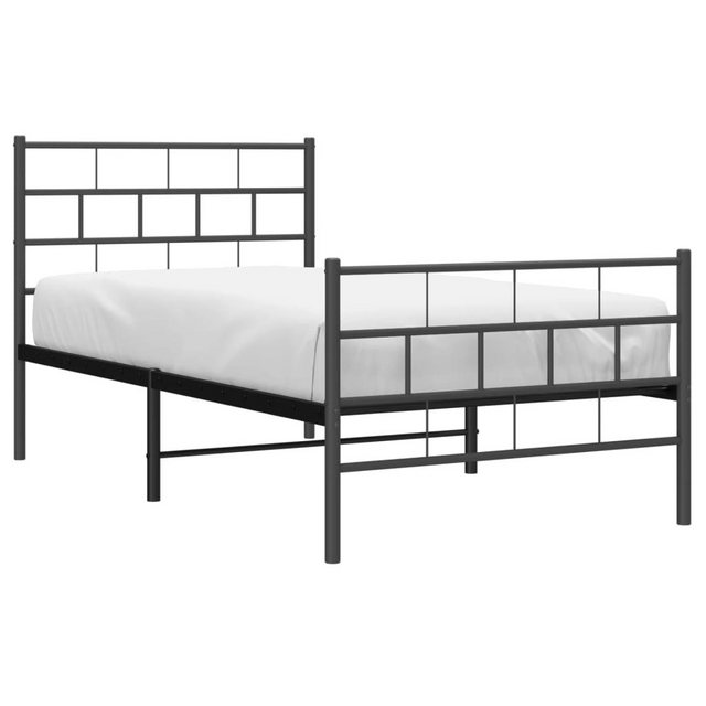 vidaXL Bett Bettgestell mit Kopf- und Fußteil Metall Schwarz 80x200 cm günstig online kaufen