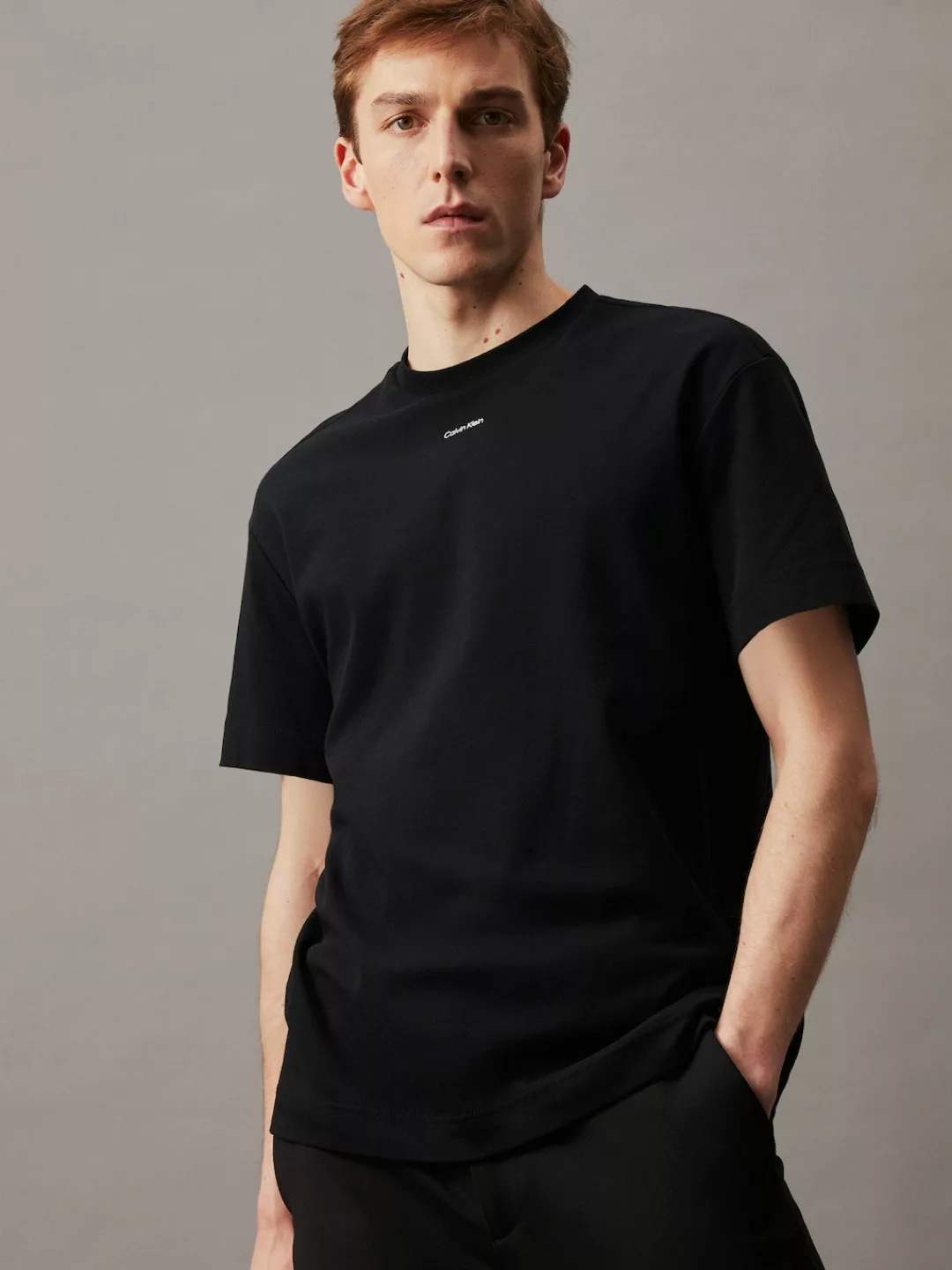 Calvin Klein T-Shirt NANO LOGO INTERLOCK T-SHIRT mit Logoschriftzug günstig online kaufen