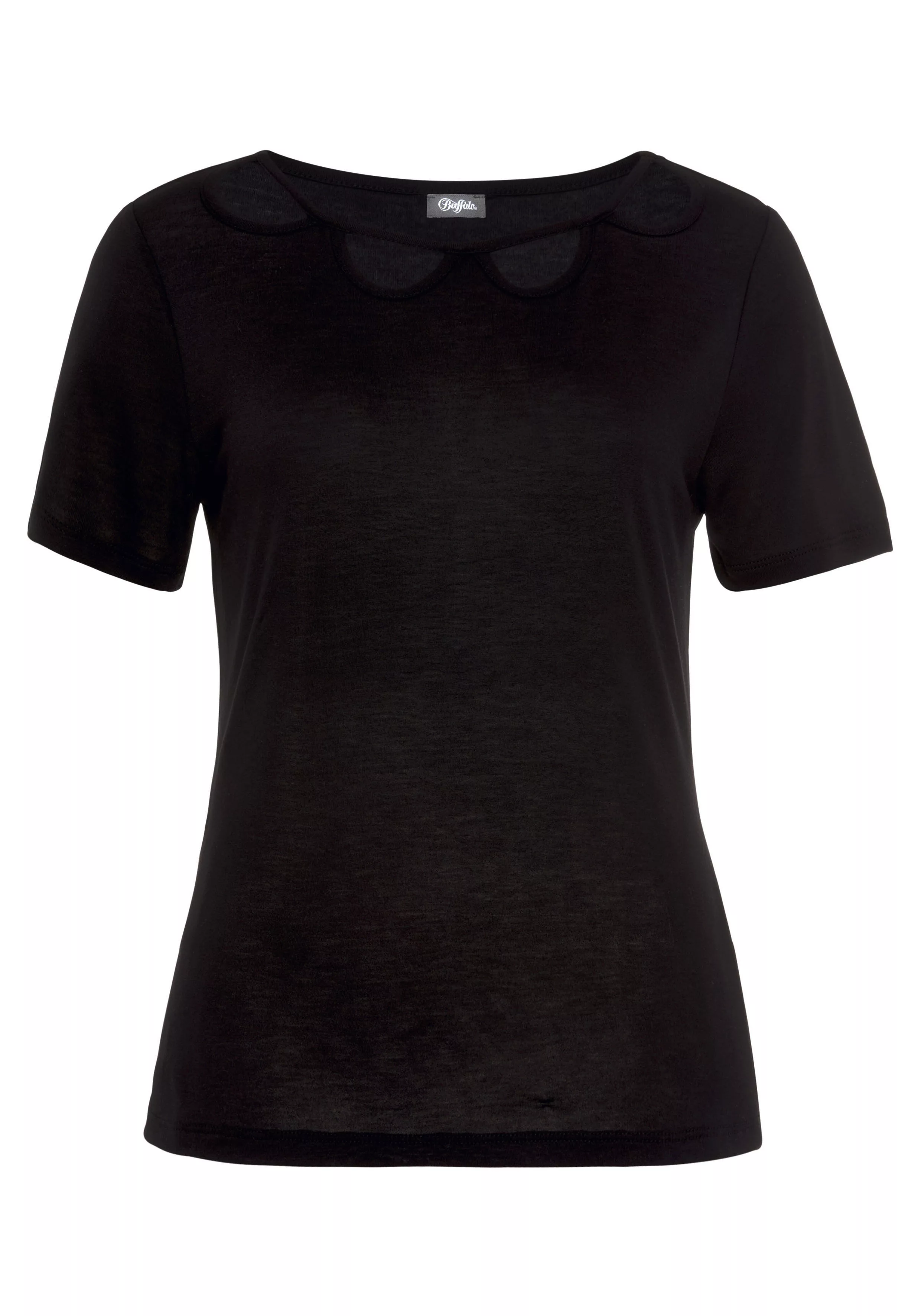 Buffalo Kurzarmshirt mit Cut-outs vorne, T-Shirt, lockere Passform günstig online kaufen