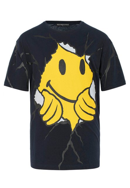 RedBridge T-Shirt mit Smiley-Print Trendiges Oversize Streetwear-Shirt günstig online kaufen