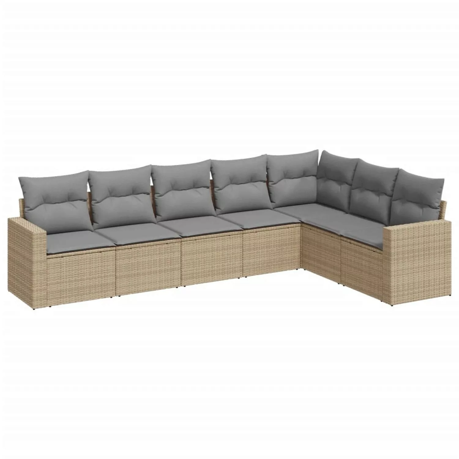 vidaXL 7-tlg Garten-Sofagarnitur mit Kissen Beige Poly Rattan Modell 54 günstig online kaufen