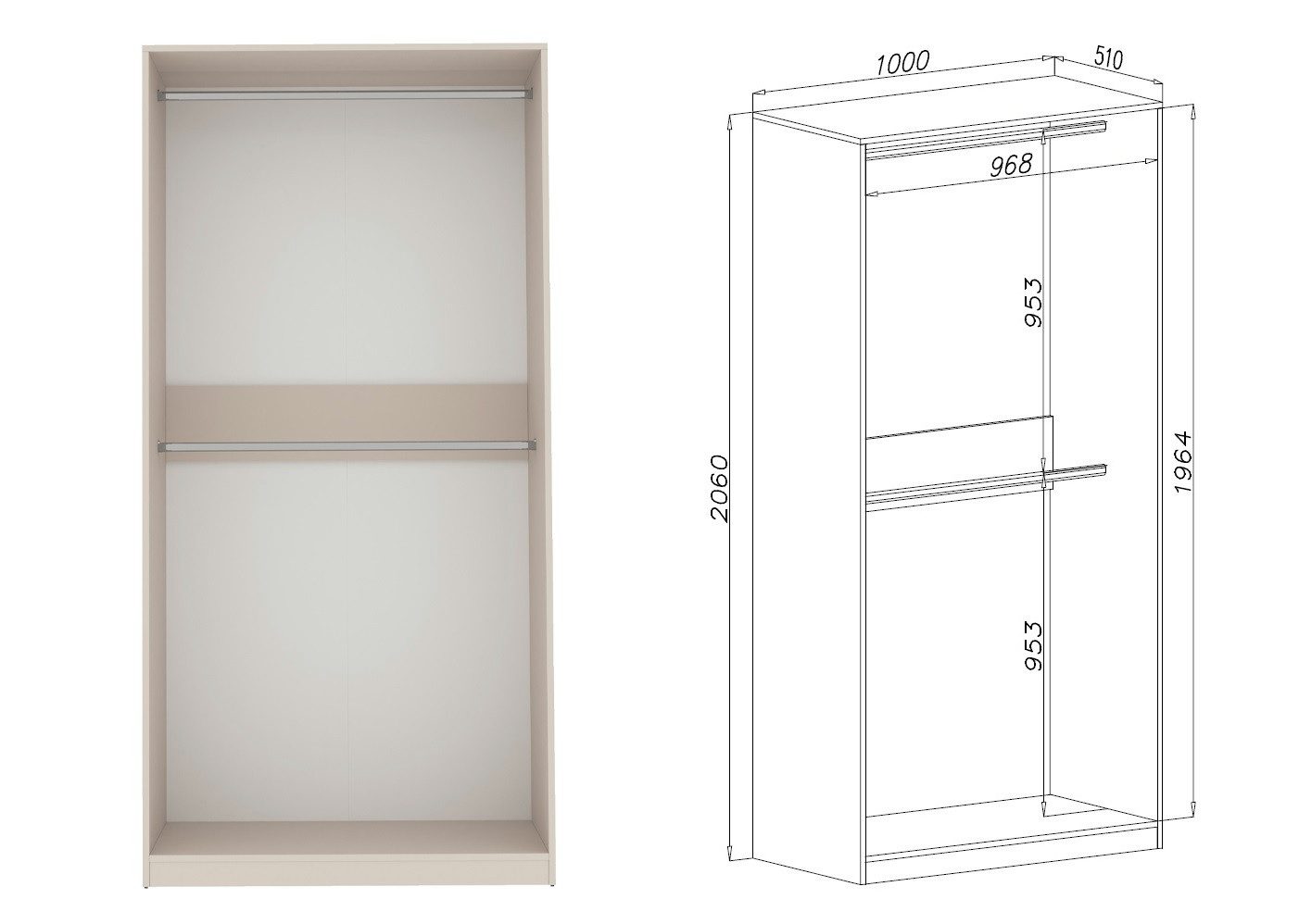 Marmex Möbel Kleiderschrank TRES SET M günstig online kaufen