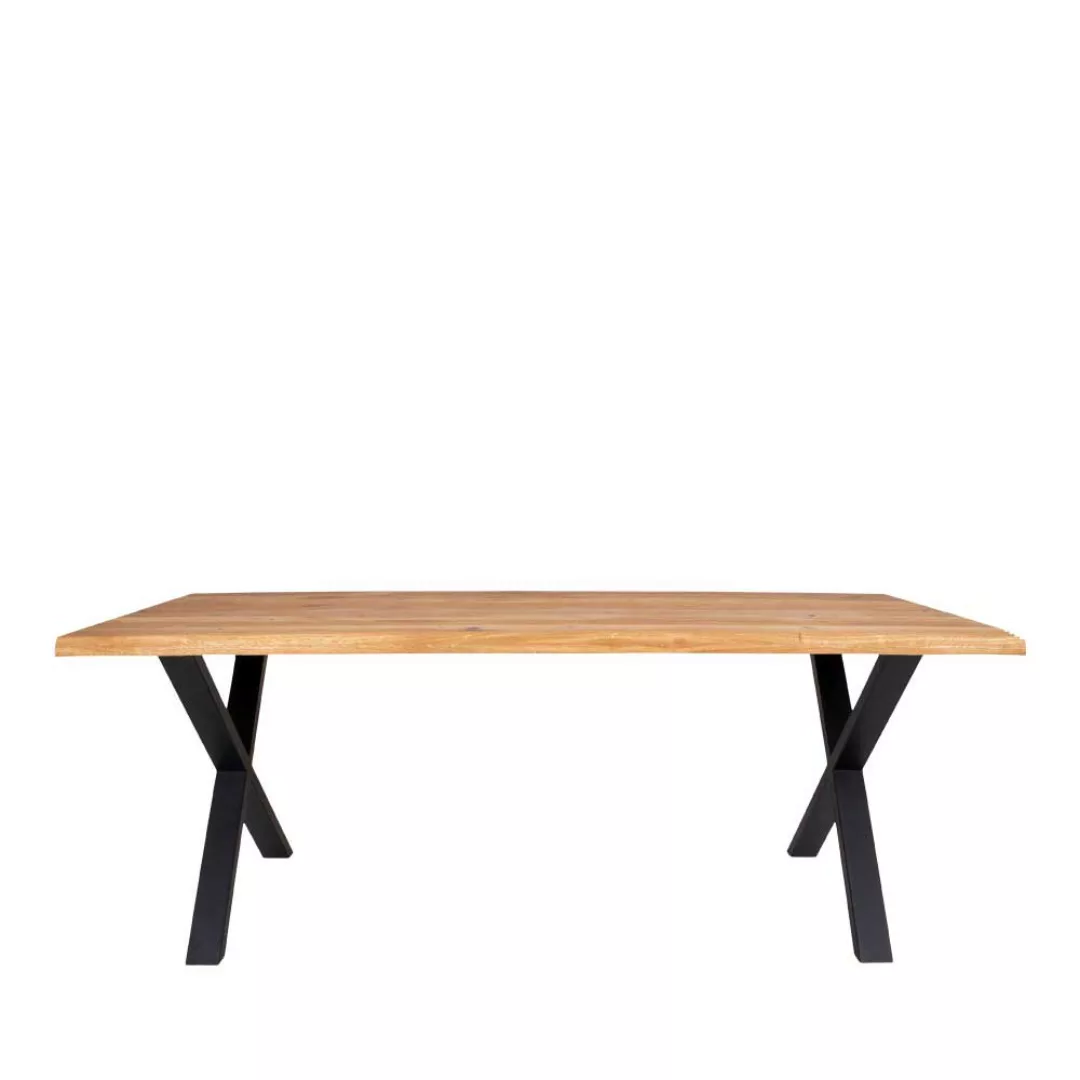 Esszimmertisch aus Eiche Massivholz und Stahl 200 cm breit günstig online kaufen