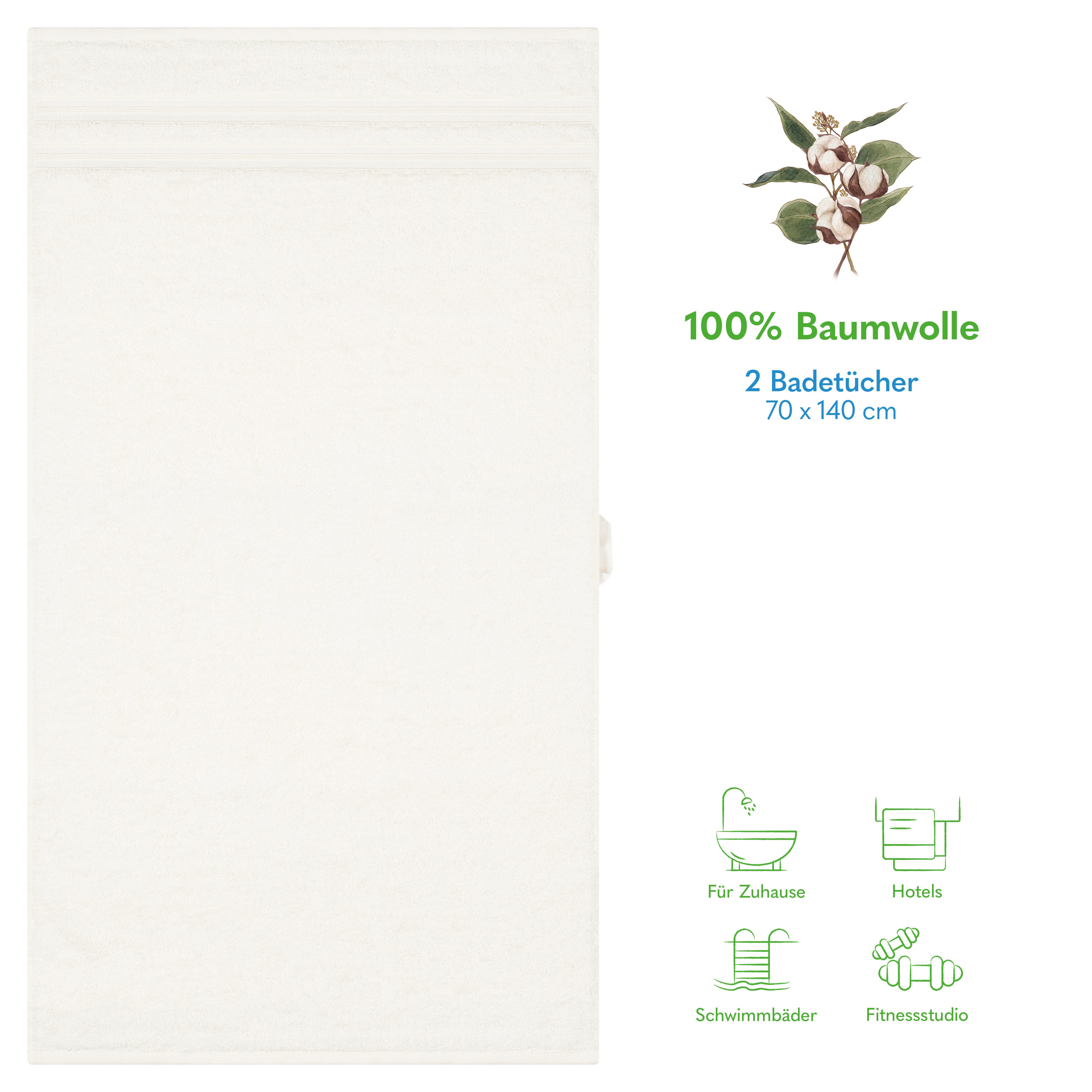 HAMMETEX Duschtuch 2er Set Badetücher 70x140 günstig online kaufen