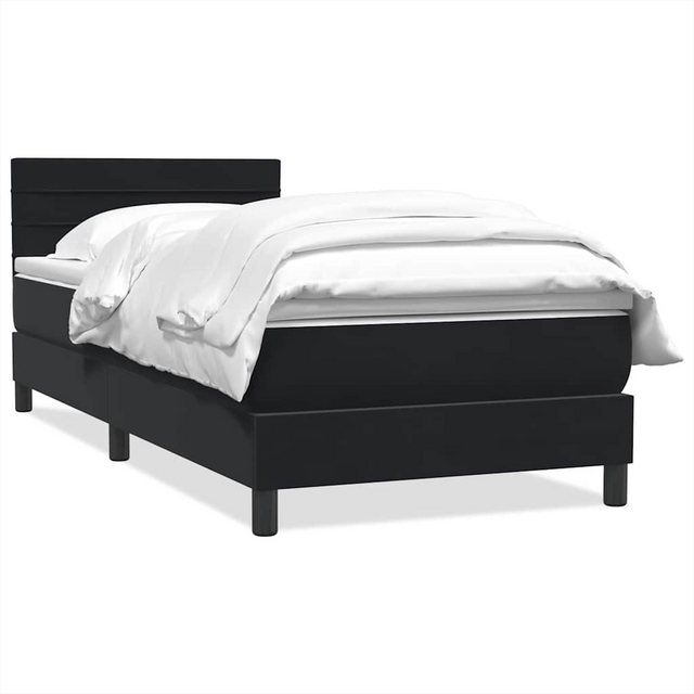 vidaXL Boxspringbett, Boxspringbett mit Matratze Schwarz 80x220 cm Samt günstig online kaufen