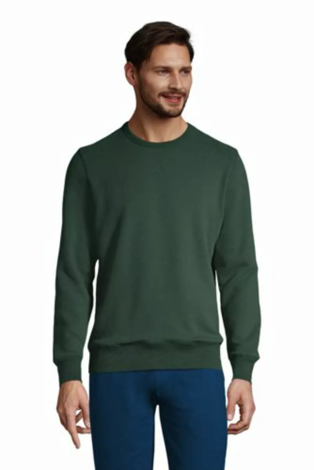 Sweatshirt mit rundem Ausschnitt, Herren, Größe: S Normal, Grün, Baumwoll-M günstig online kaufen
