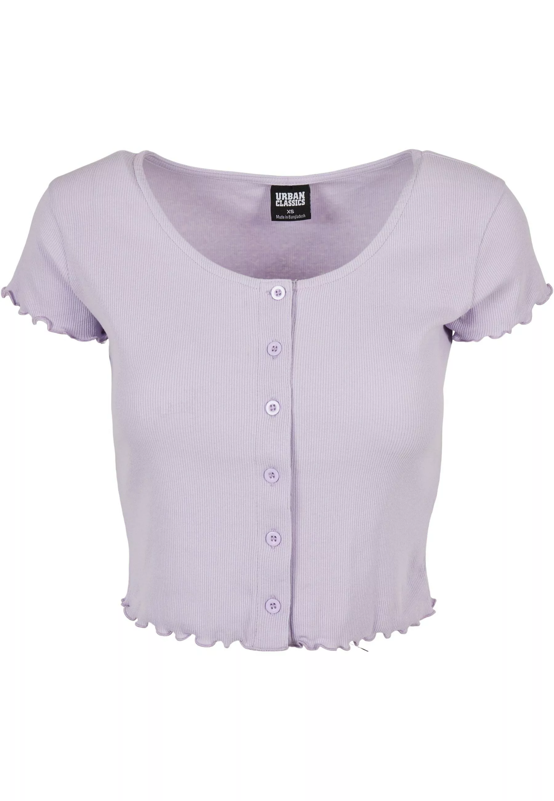 URBAN CLASSICS Kurzarmshirt "Urban Classics Damen Ladies Cropped Button Up günstig online kaufen