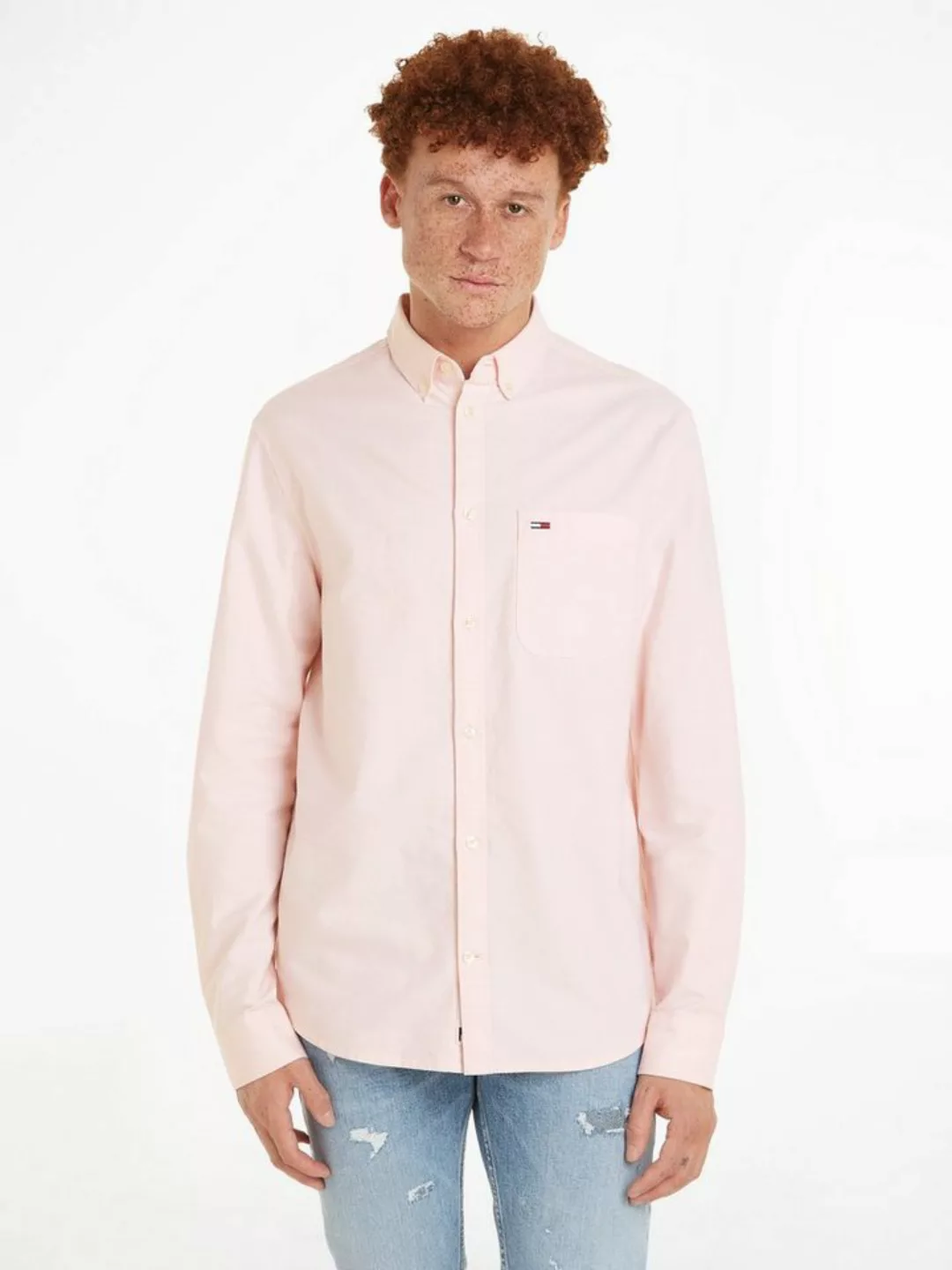 Tommy Jeans Langarmhemd TJM REG OXFORD SHIRT mit Button-down-Kragen günstig online kaufen