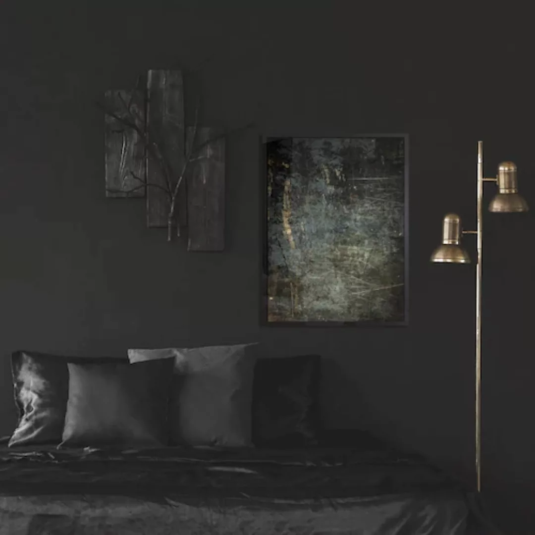 queence Leinwandbild "Abstrakt Dunkel", Abstrakt, mit einem Schattenfugenra günstig online kaufen