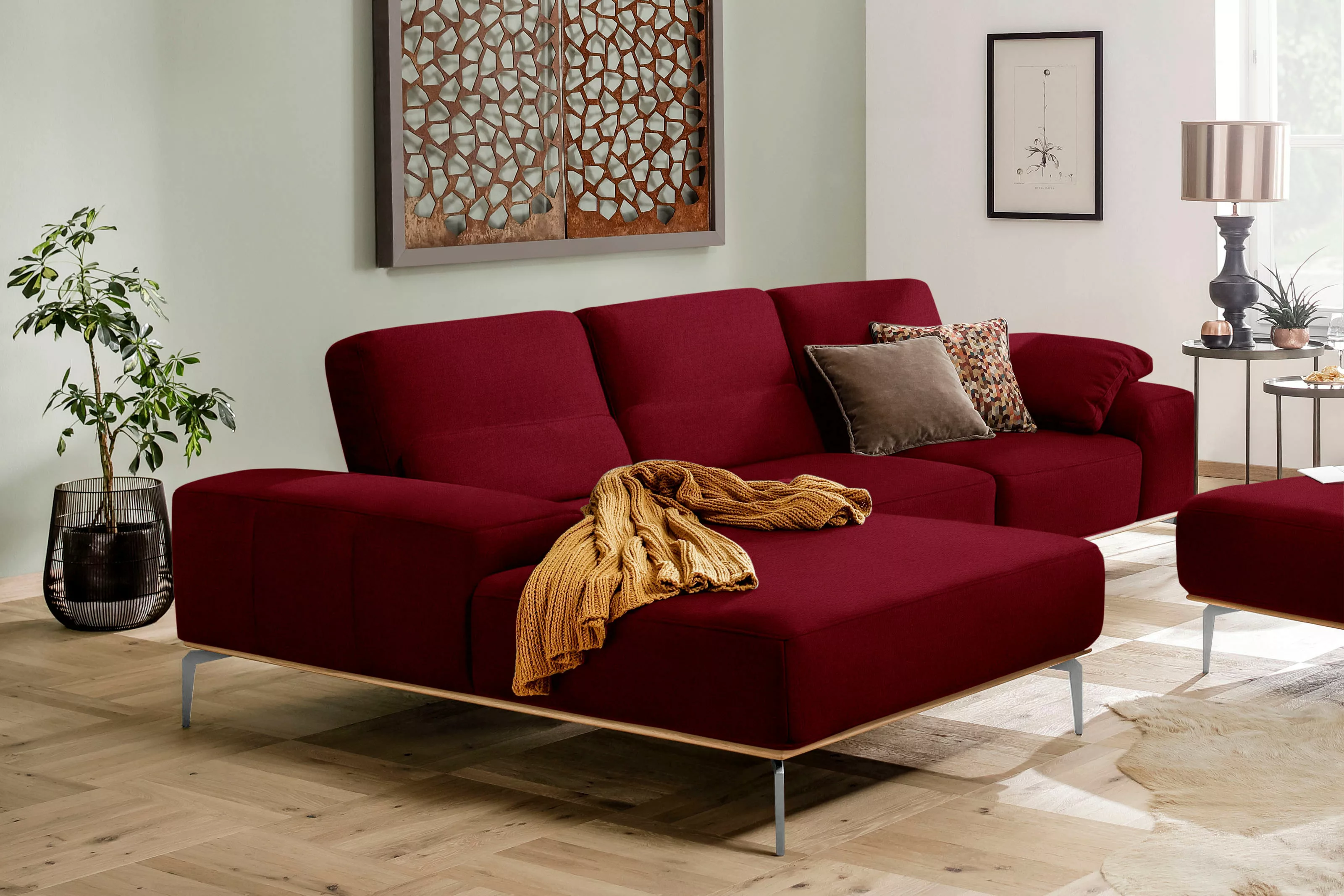 W.SCHILLIG Ecksofa run, mit elegantem Holzsockel, Füße in Chrom glänzend, B günstig online kaufen