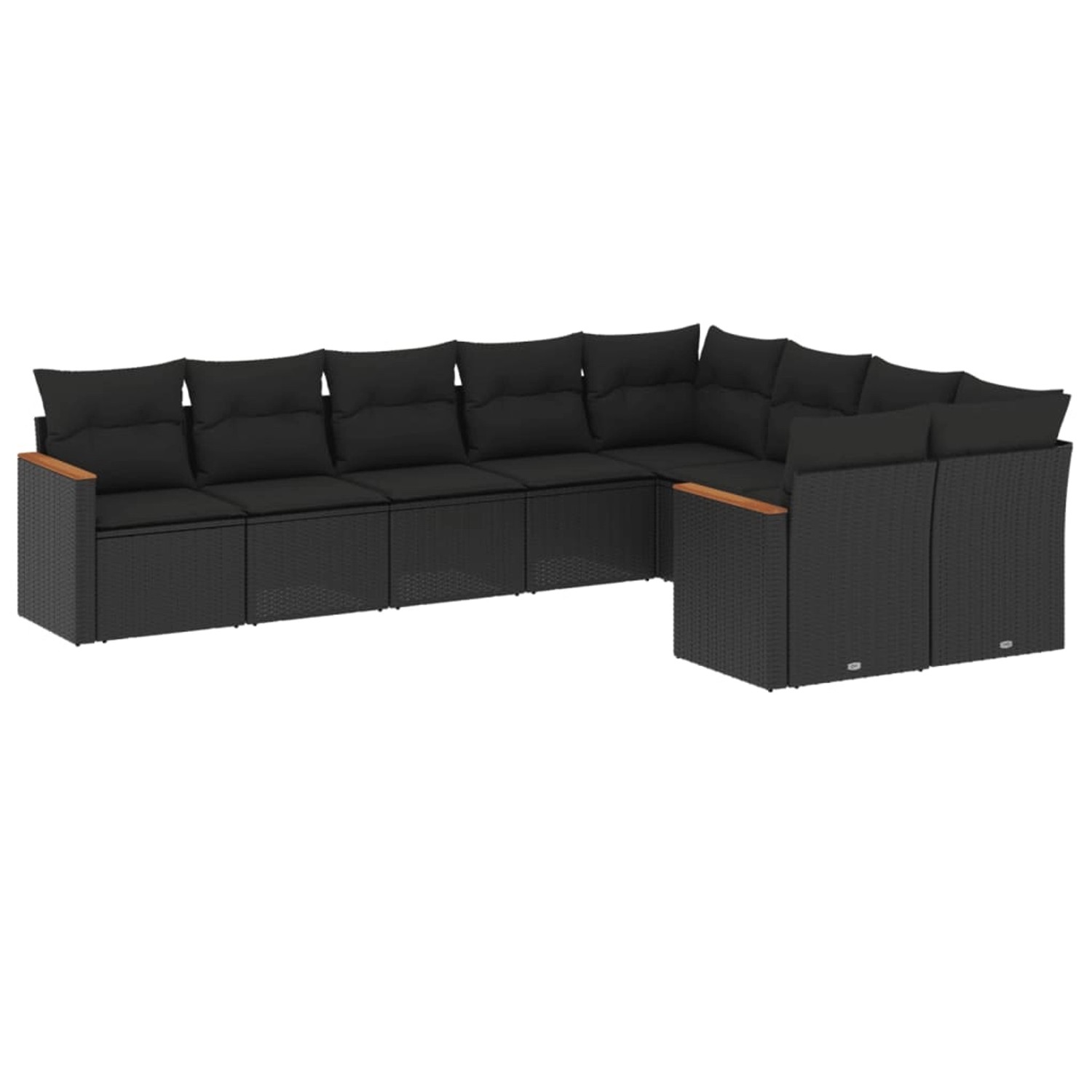 vidaXL 9-tlg Garten-Sofagarnitur mit Kissen Schwarz Poly Rattan Modell 154 günstig online kaufen