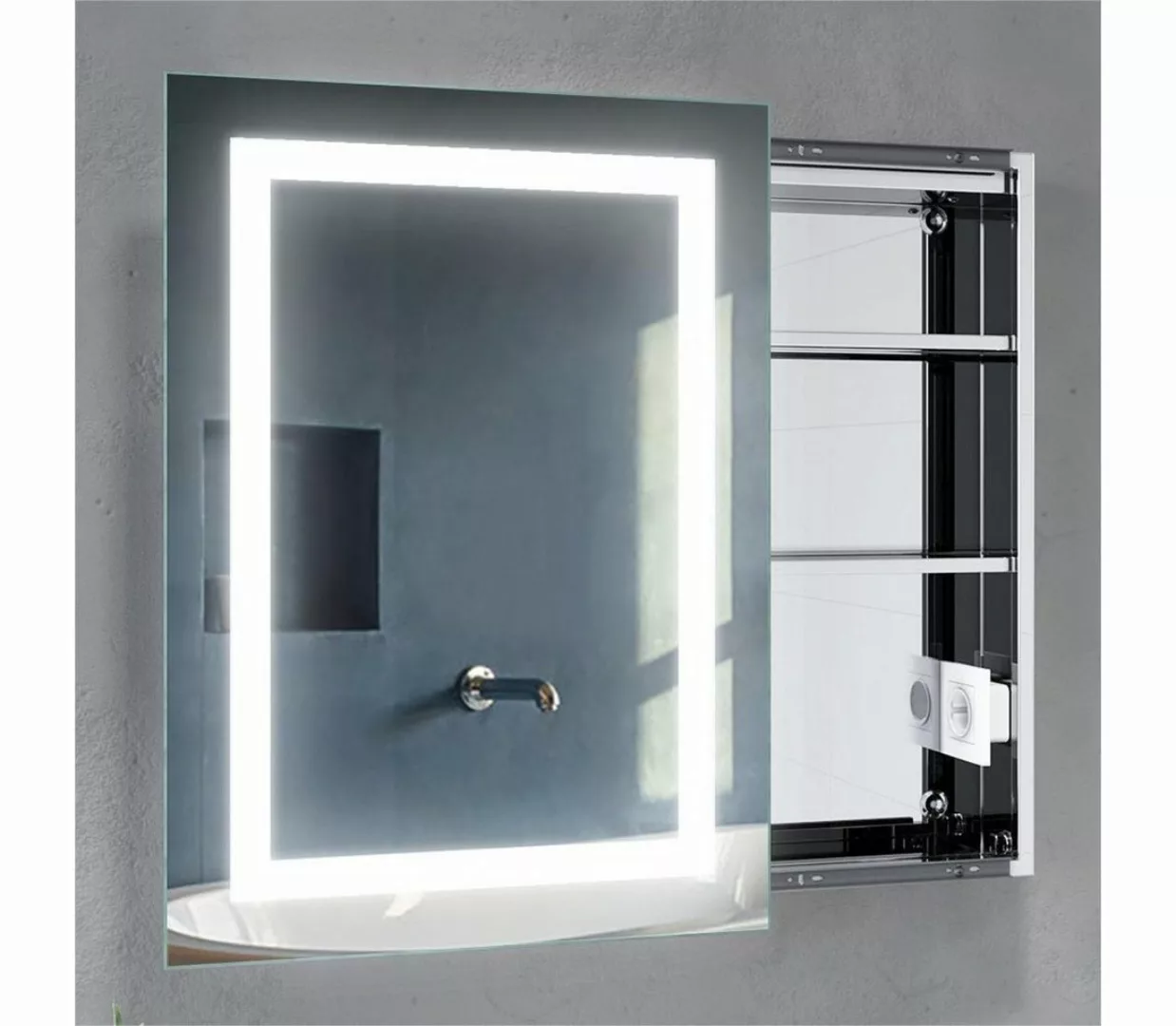 SONNI Badezimmerspiegelschrank Schiebetür Spiegelschrank bad mit beleuchtun günstig online kaufen