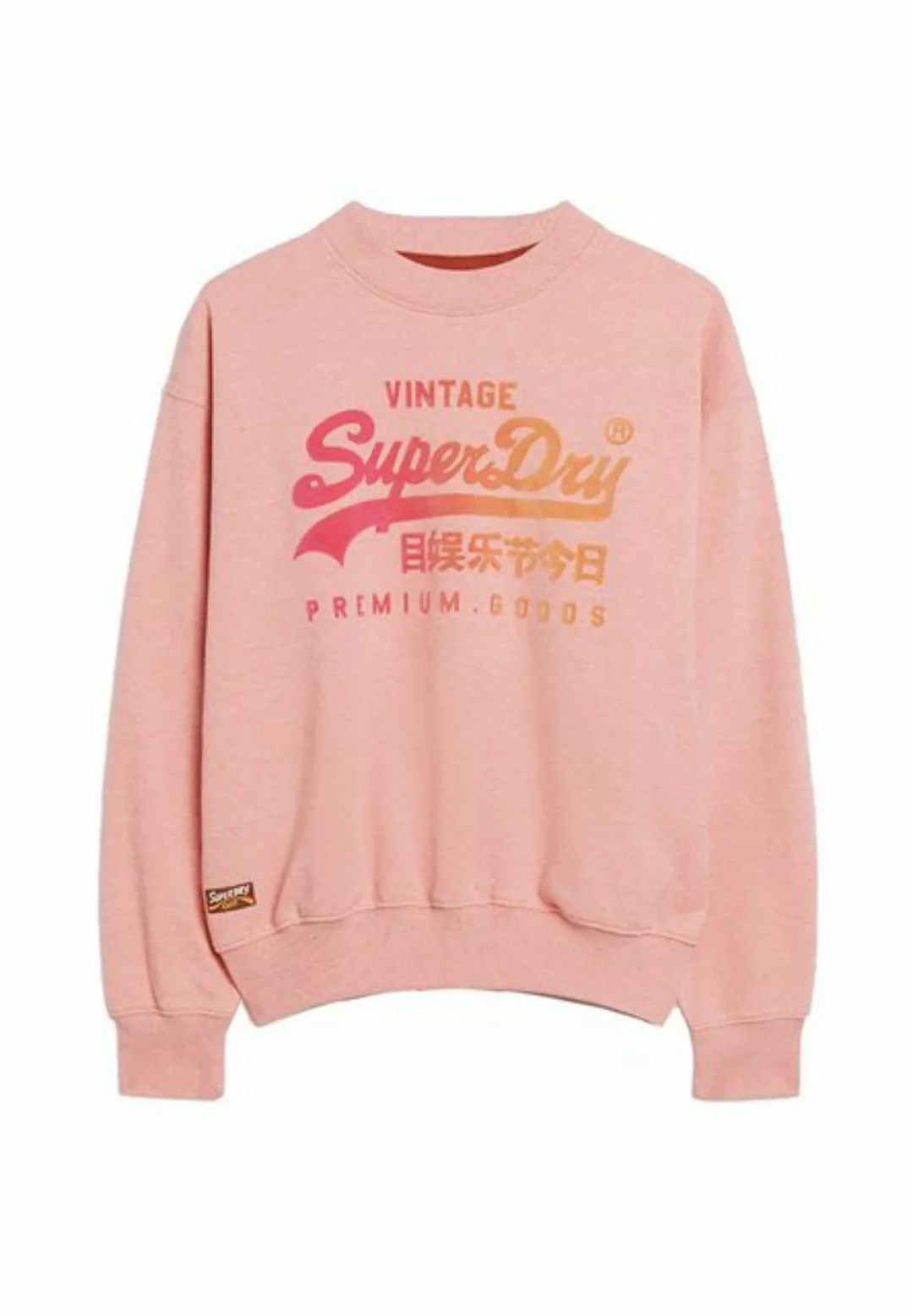 Superdry Sweater Superdry Damen Sweatshirt TONAL VL LOOSE SWEATSHIRT Peach günstig online kaufen