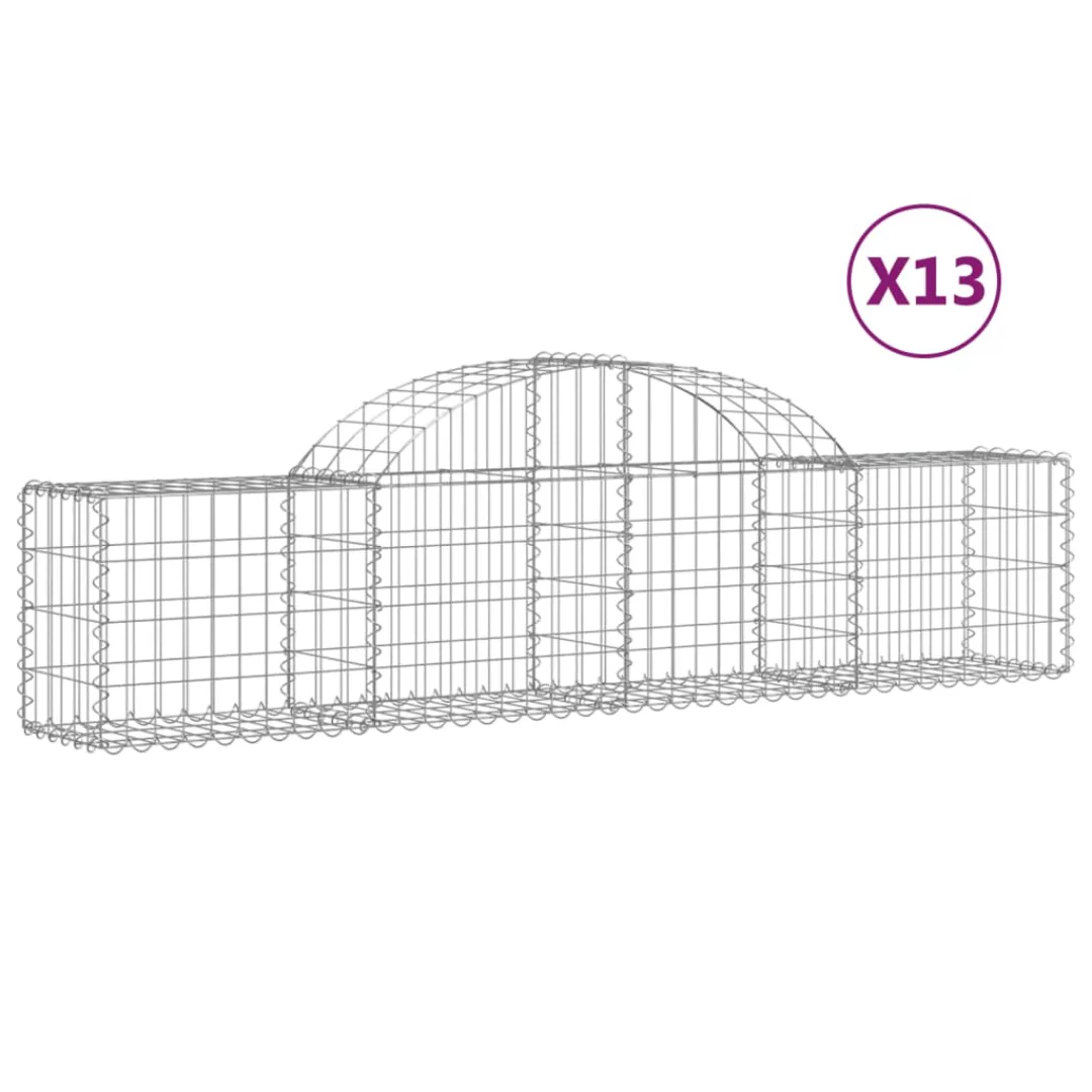 Vidaxl Gabionen Mit Hochbogen 13 Stk. 200x30x40/60 Cm Verzinktes Eisen günstig online kaufen