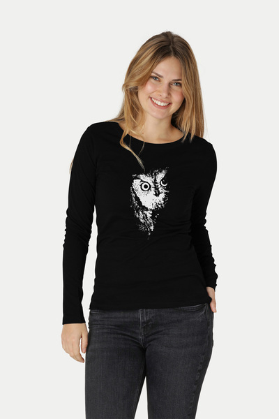 Eule Ladies Longsleeve T-shirt Aus Bio-baumwolle günstig online kaufen