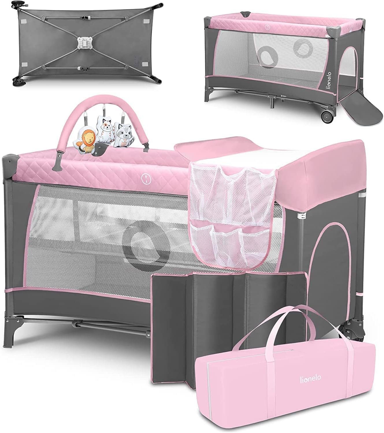 lionelo Baby-Reisebett FLOWER, 4in1:Laufstall Baby, Wickeltisch, günstig online kaufen