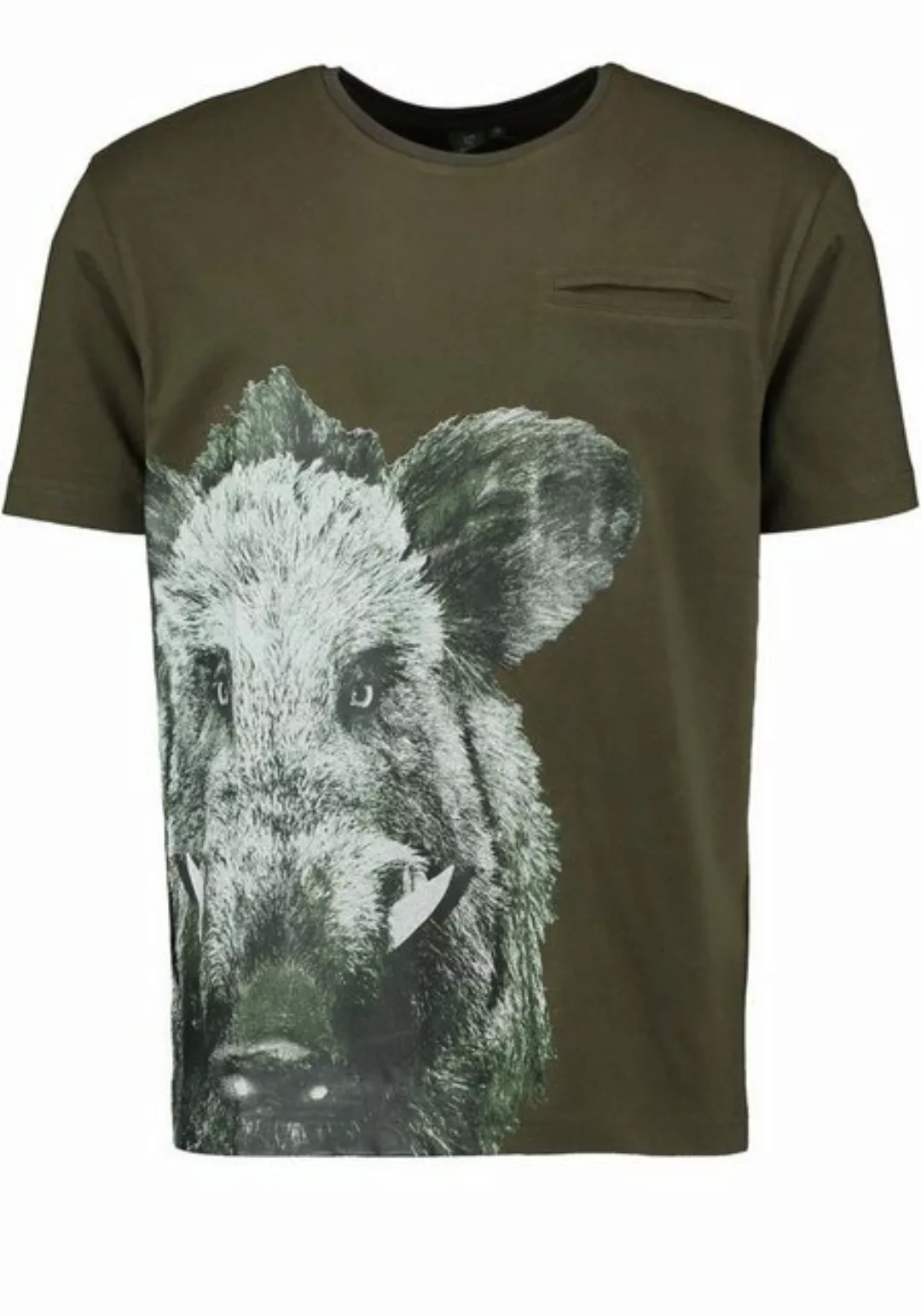 OS-Trachten T-Shirt Bracu Herren Kurzarmshirt mit Wildsau-Druck auf der Sei günstig online kaufen