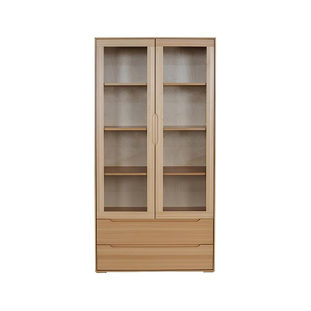 Xlmoebel Vitrine Traditioneller Vitrinenschrank aus Massivholz Handgefertig günstig online kaufen