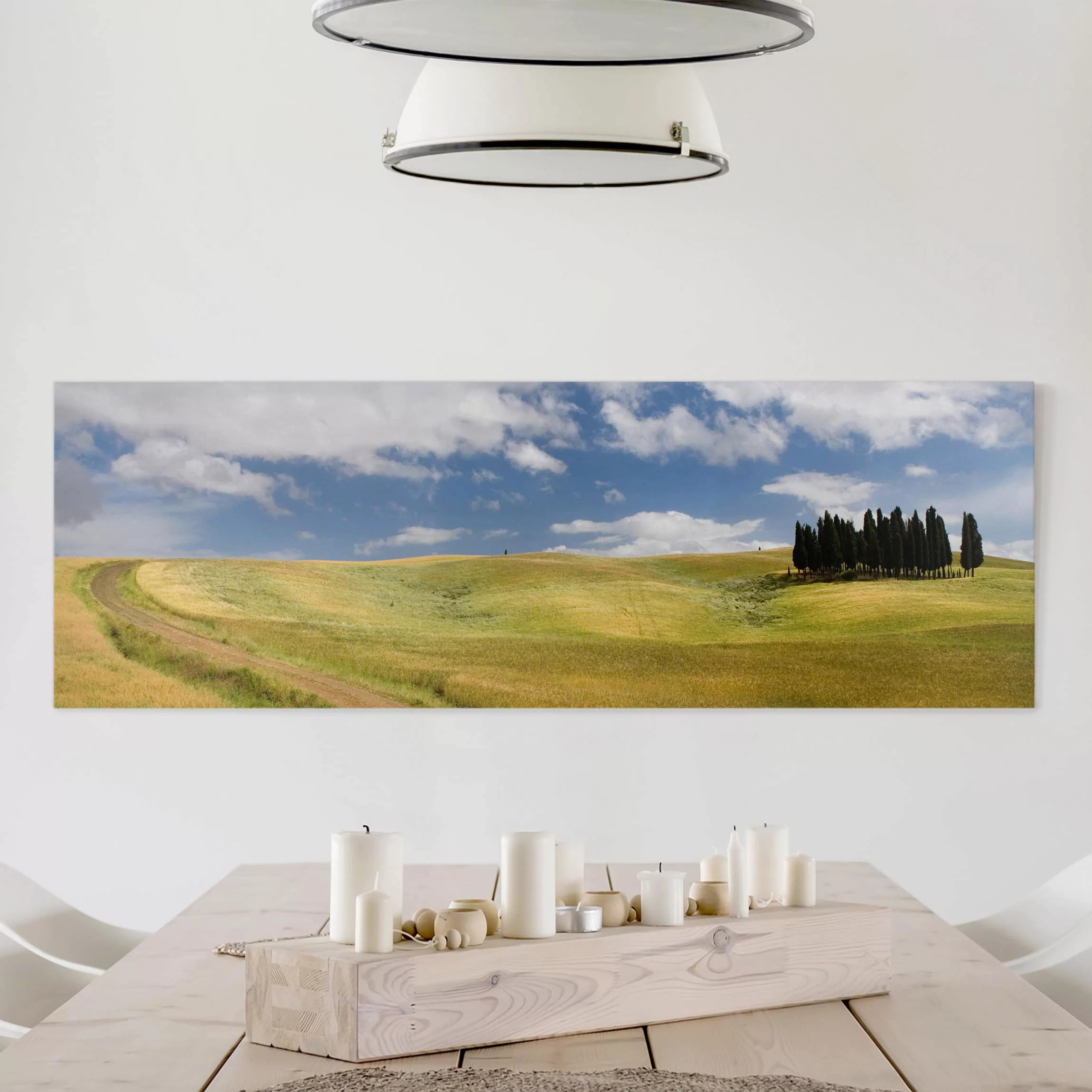 Leinwandbild Natur & Landschaft - Panorama Zypressen in der Toskana günstig online kaufen