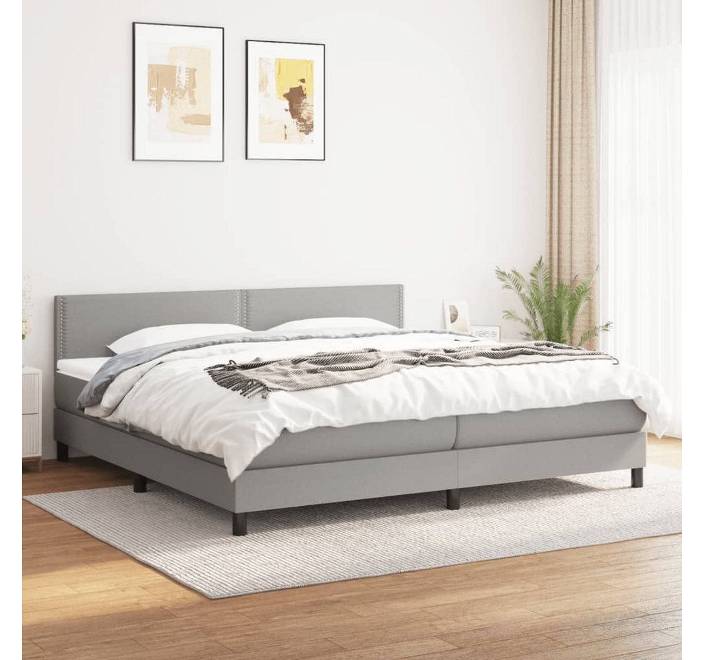 vidaXL Boxspringbett Boxspringbett mit Matratze Hellgrau 160x200 cm Stoff B günstig online kaufen