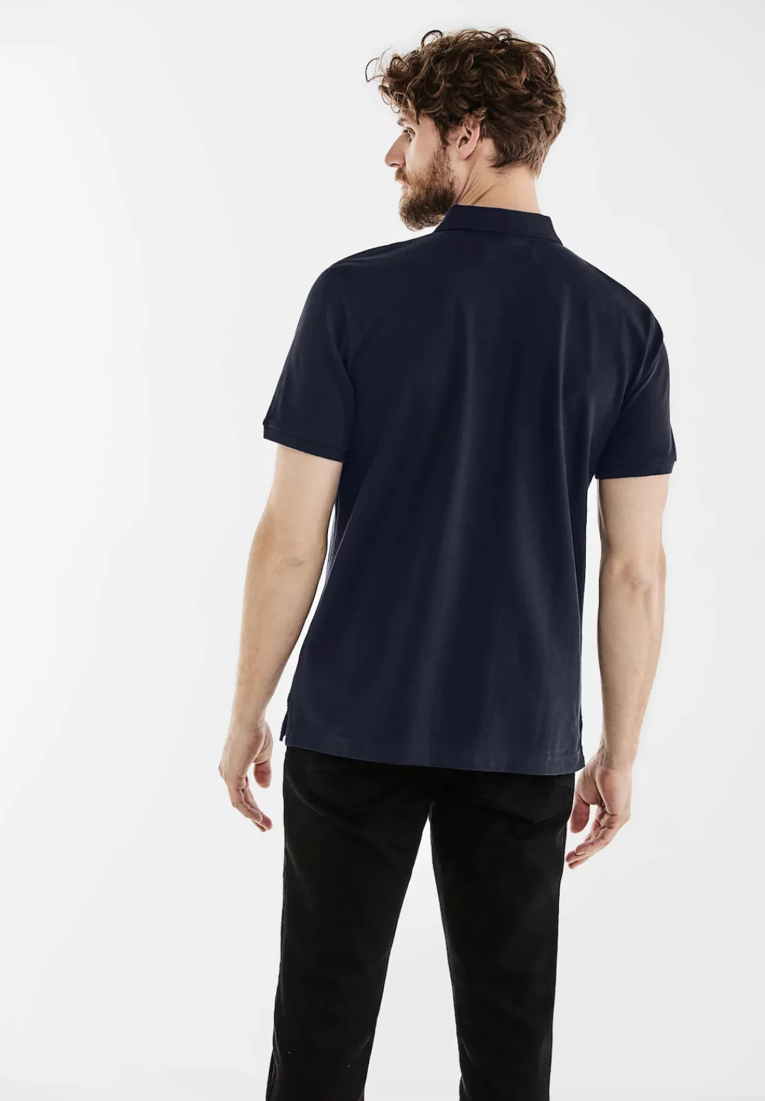 STREET ONE MEN Poloshirt, in Unifarbe günstig online kaufen