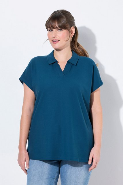 Ulla Popken Poloshirt Poloshirt Oversized Polokragen Halbarm günstig online kaufen