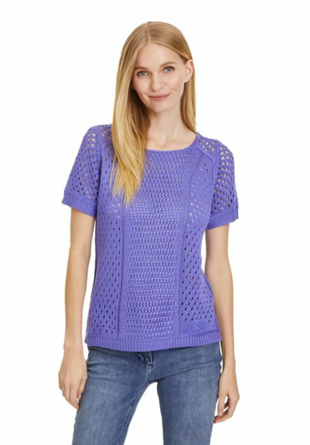 Betty Barclay Kurzarmshirt Betty Barclay Lochstrick-Pullover mit Strickdeta günstig online kaufen